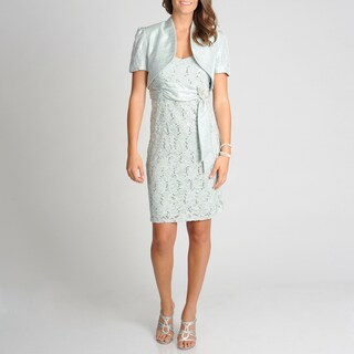 R & M Richards Women's Fashion 2-piece Sash Waist Jacket Dress