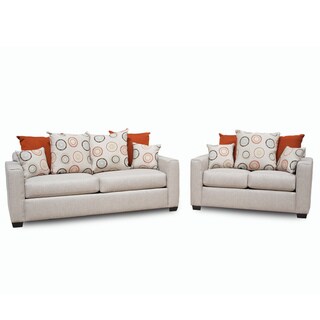 Tom 2-piece Contemporary Beige Sofa and Loveseat Set