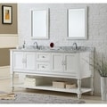 Direct Vanity 70-Inch Pearl White Mission Turnleg Double Vanity Sink Cabinet