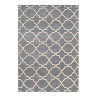 Alliyah Handmade Bluish-Grey New Zealand Blend Wool Rug (8 x 10)