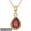 Gold over Silver Pear-cut Gemstone Crown Necklace