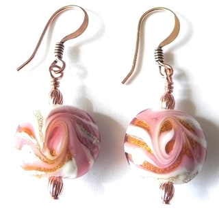 Palmtree Gems 'Candy' Lampworked Glass Dangle Earrings