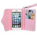 BasAcc Pink Wallet Case with Handstrap for Apple iPhone 5