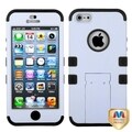 BasAcc White/ Black Rubberized TUFF Hybrid Case for Apple iPhone 5