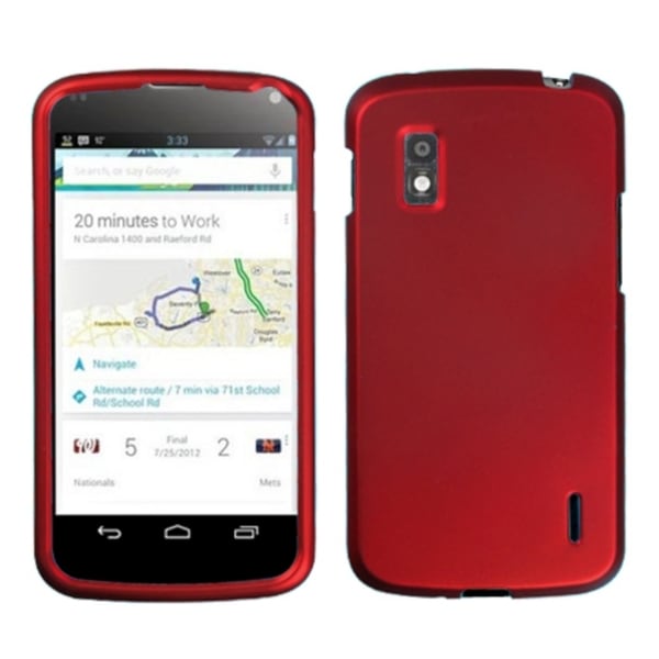 BasAcc Titanium Solid Red Phone Protector Case for LG E960 Nexus 4