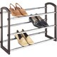 Whitmor Chrome/ Brown 3-shelf Shoe Rack