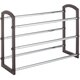 Whitmor Chrome/ Brown 3-shelf Shoe Rack