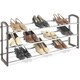 Whitmor Chrome/ Brown 3-shelf Shoe Rack