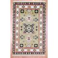 Indo Hand-knotted Kazak Light Green/ Ivory Wool Rug (3' x 5')