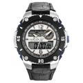 Certus Paris Men's White Digital Dial Black Leather Quartz Date Watch