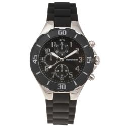 Monument Women's Rubber Strap Silvertone Sporty Watch