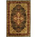 Handmade Persian Legend Black/ Red Wool Rug (6' x 9')