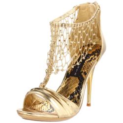 Celeste Women's 'Hana-14' Gold Back-zip Sandals