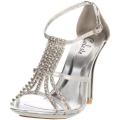 Celeste Women's 'Sasa-02' Silver Rhinestone/ Flower T-straps