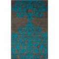 Handmade Luna Crown Turquoise Wool Rug (7'6 x 9'6)