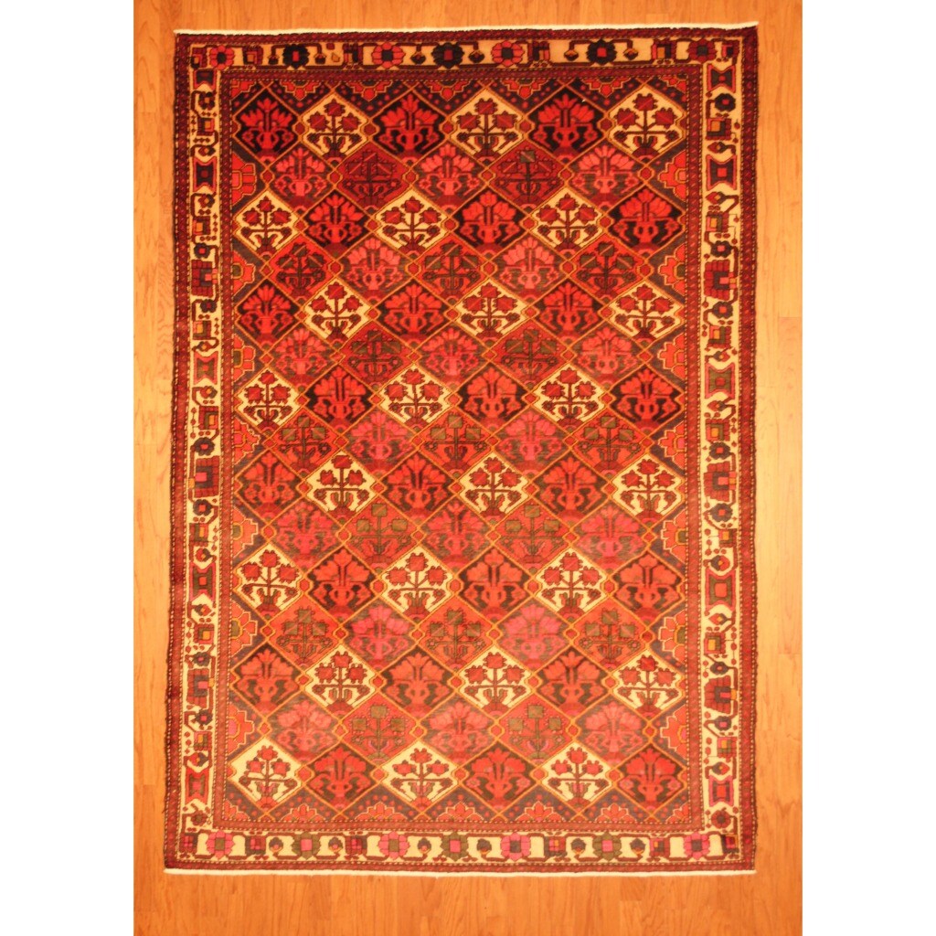 Persian Hand knotted Tribal Bakhtiari Red/ Ivory Wool Rug (68 x 97