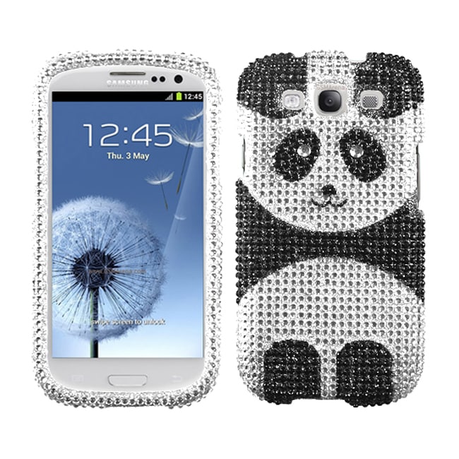 Premium Samsung Galaxy S III/ S3 Cute Panda Rhinestone Case