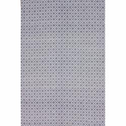 Handmade Flatweave Moroccan Trellis Navy Cotton Rug (8' x 10')