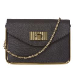 Chloe 'Sally' Black Leather Gold Framed Shoulder Bag
