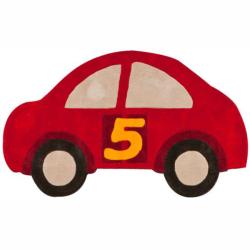 Handmade Kids Car Red Rug (3' x 5')