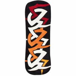 Handmade Kids Surfboard Black Rug (2'3 x 6'6)