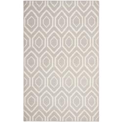 Moroccan Dhurrie Grey/ Ivory Wool Rug (6' x 9')