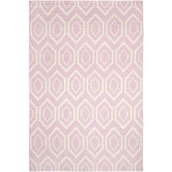 Moroccan Dhurrie Pink/ Ivory Wool Rug (4' x 6')