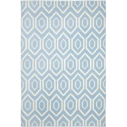 Moroccan Dhurrie Blue/ Ivory Wool Rug (10' x 14')