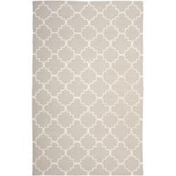 Moroccan Dhurrie Grey/ Ivory Wool Rug (10' x 14')