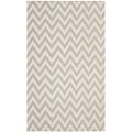 Chevron Dhurrie Grey/ Ivory Wool Rug (8' x 10')