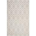 Moroccan Dhurrie Grey/ Ivory Wool Rug (6' x 9')