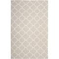 Moroccan Dhurrie Grey/ Ivory Wool Rug (6' x 9')