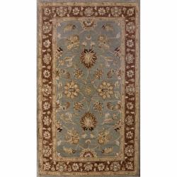 Handspun Decorative Persian Light Blue New Zealand Wool Rug (8' x 10')