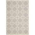 Moroccan Dhurrie Grey/ Ivory Wool Rug (5' x 8')
