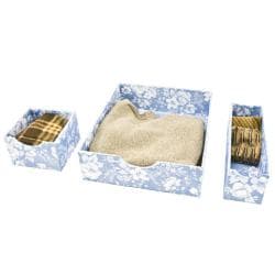 Blue Floral Fabric Drawer Organizers