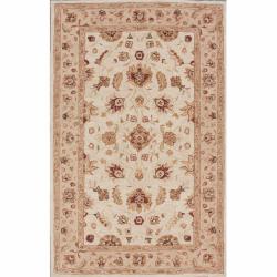 Handspun Decorative Persian Ivory New Zealand Wool Rug (6' x 9')