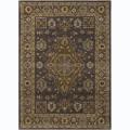Hand-tufted Bajrang Oriental Grey Wool Rug (5' x 7')