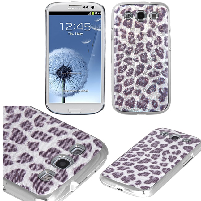 Premium Samsung Galaxy S III/S3 Purple Silver Leopard Protector Case