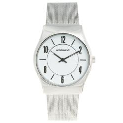 Monument Women's Silvertone Mesh Strap Analog Watch