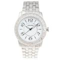 Monument Women's Silvertone Crystal Bezel Oversized Watch