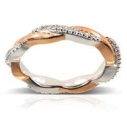 10k Gold 1/6ct TDW Two Tone Stackable Diamond Ring