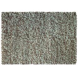 Hand-tufted Bergamo Brown/ Blue Wool Rug (5'3 x 7'7)