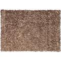Shaggy Brown Suede Leather Rug (5'3 x 7'7)