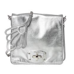 Miu Miu Metallic Silver Leather Cross-body Bag