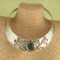 Handcrafted Textured Brass Copper Spring Sun Choker (India)