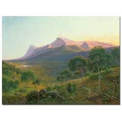 Eduard Heinel 'Aborigines by a Fire' Canvas Art