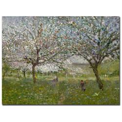 Ernest Quost 'Apple Trees in Flower' Canvas Art