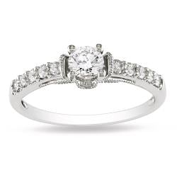 Miadora 10k White Gold 3/5ct TDW Diamond Engagement Ring (G-H, I2-I3)