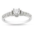 Miadora 10k White Gold 3/5ct TDW Diamond Engagement Ring (G-H, I2-I3)