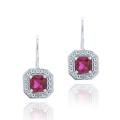 Glitzy Rocks Silver, Created Gemstones and Diamond Accent Dangle Earrings